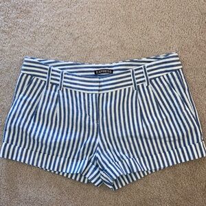 Express striped blue and white shorts
